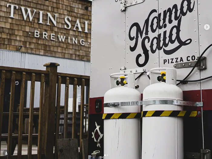 The Mama Said food truck parked outside Twin Sails Brewing in Port Moody